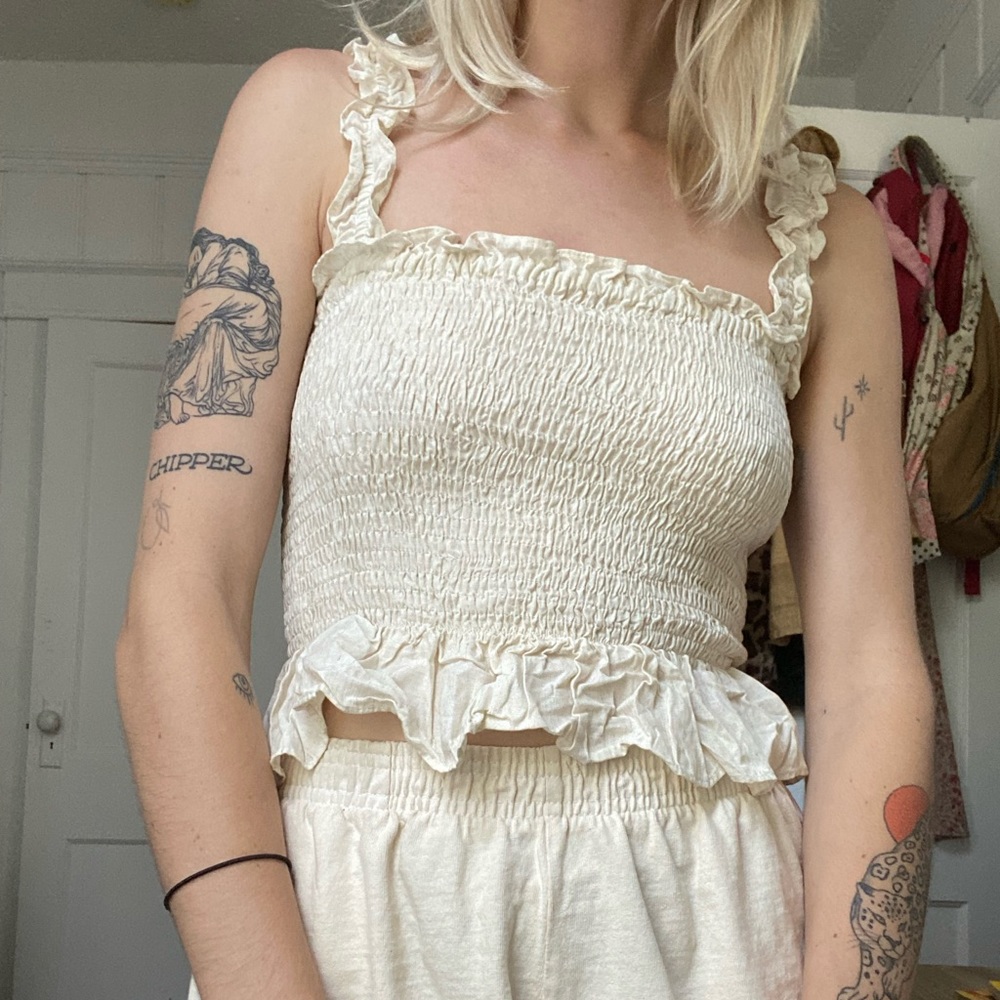 Cream Peplum top